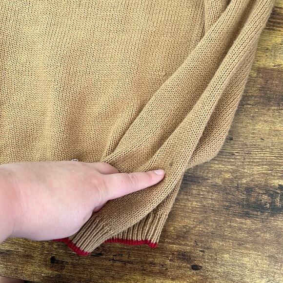 Vintage Suburban Petites Tan Floral Embroidered Cottagecore Sweater - Picture 13 of 15